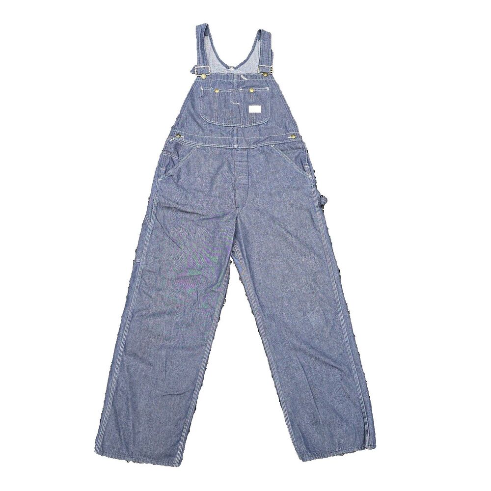 Sears Tradewear Overalls 36x30 Vintage 70s Denim Bib Work Pants Union Made